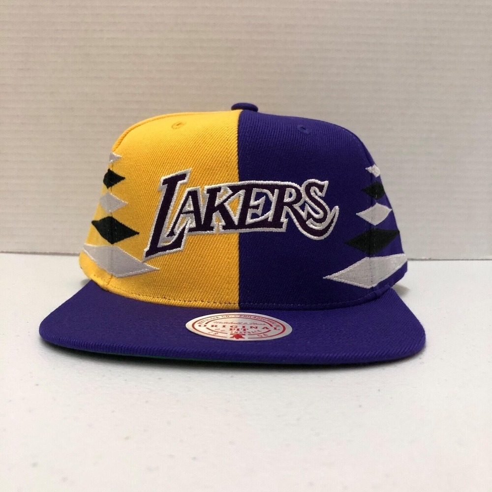 Los Angeles Lakers Hat Cap Snap Back Mens OSFA Purple Yellow NBA Mitchell & Ness